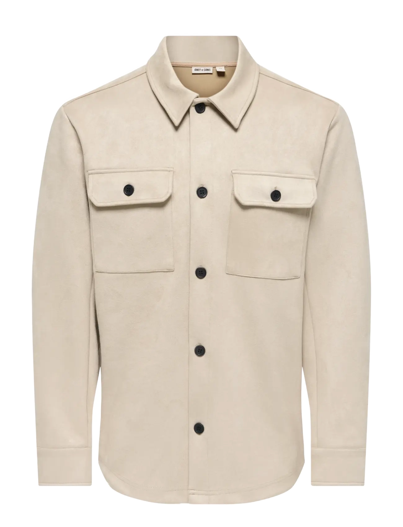 ONLY & SONS ONSNATE KODYL FAUX  SUEDE OVRSHRT FRML - ONLY & SONS - SILVER LINING / beige
