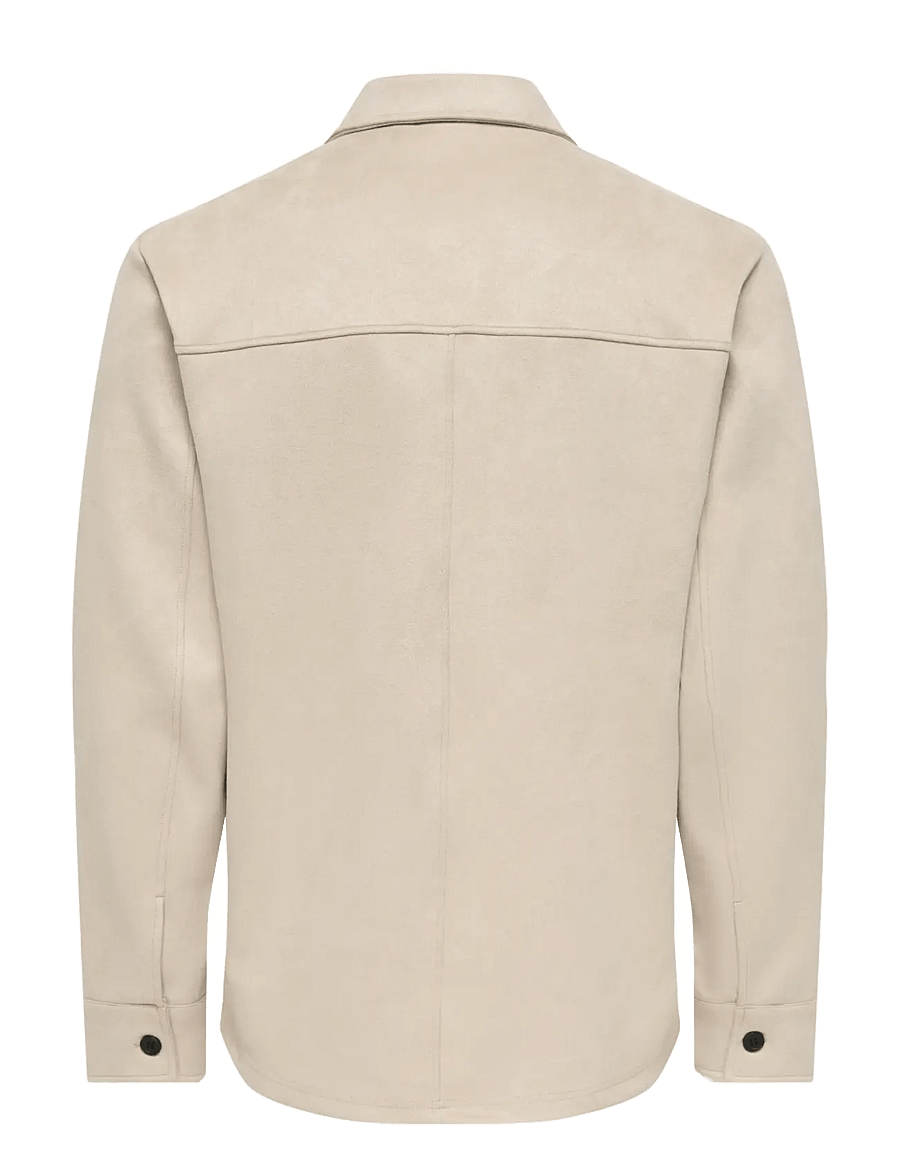 ONLY & SONS - ONSNATE KODYL FAUX SUEDE OVRSHRT FRML - kollektioner - silver lining - 2