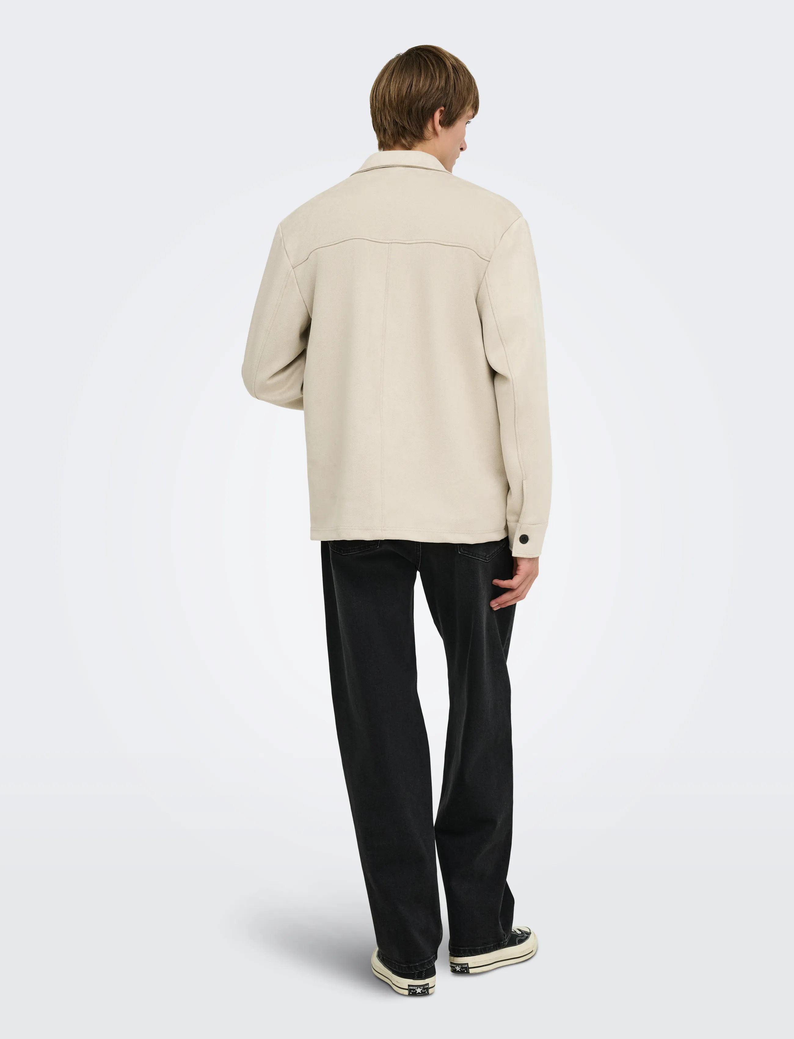 ONLY & SONS - ONSNATE KODYL FAUX  SUEDE OVRSHRT FRML - kollektioner - silver lining - 3