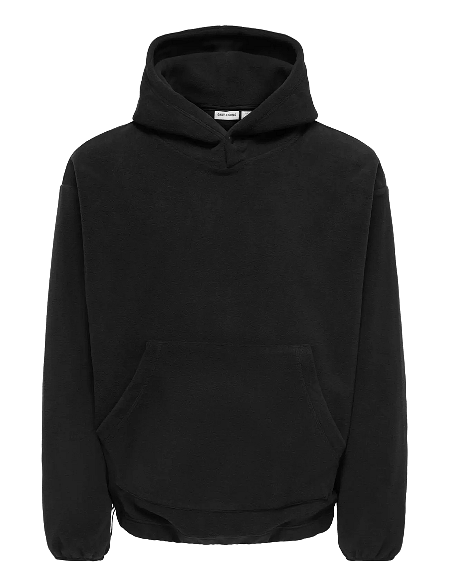 ONLY & SONS - ONSHUNTER RLX LS FLEECE HOODIE - teddy-pusad - black - 1