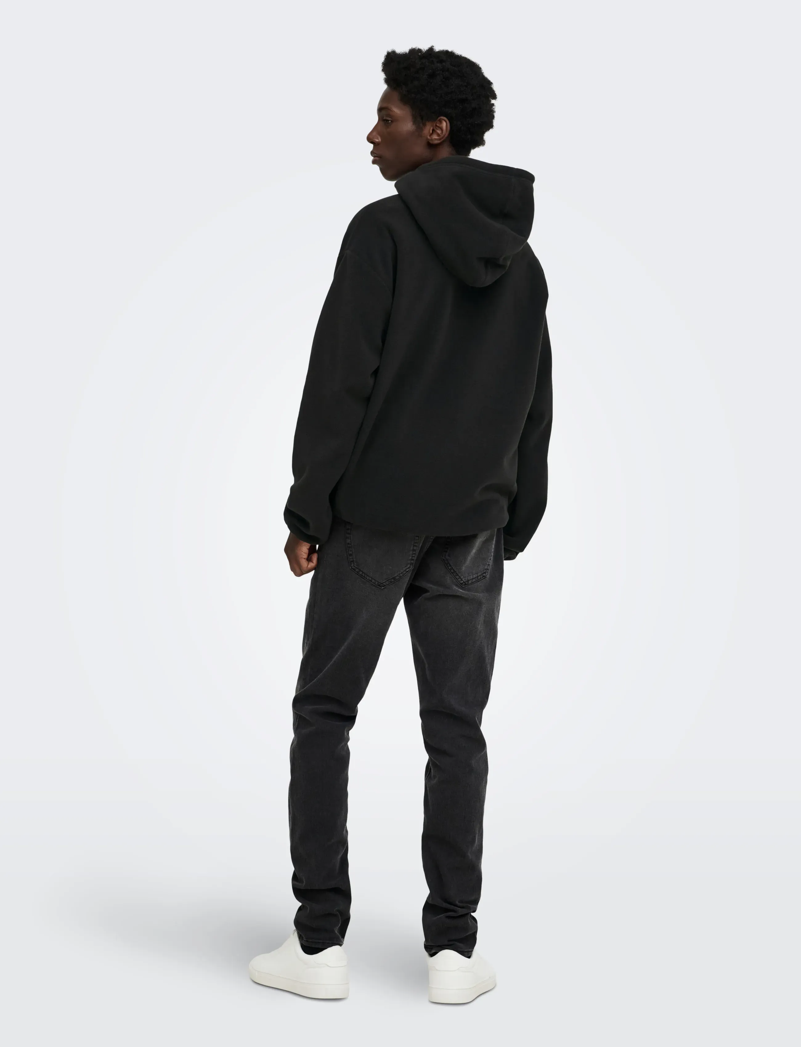ONLY & SONS - ONSHUNTER RLX LS FLEECE HOODIE - teddy-pusad - black - 3
