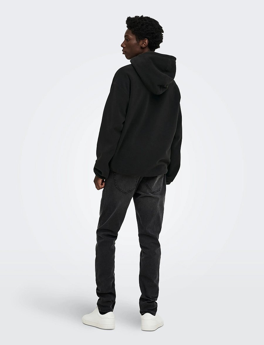 ONLY & SONS - ONSHUNTER RLX LS FLEECE HOODIE - teddy-pusad - black - 3
