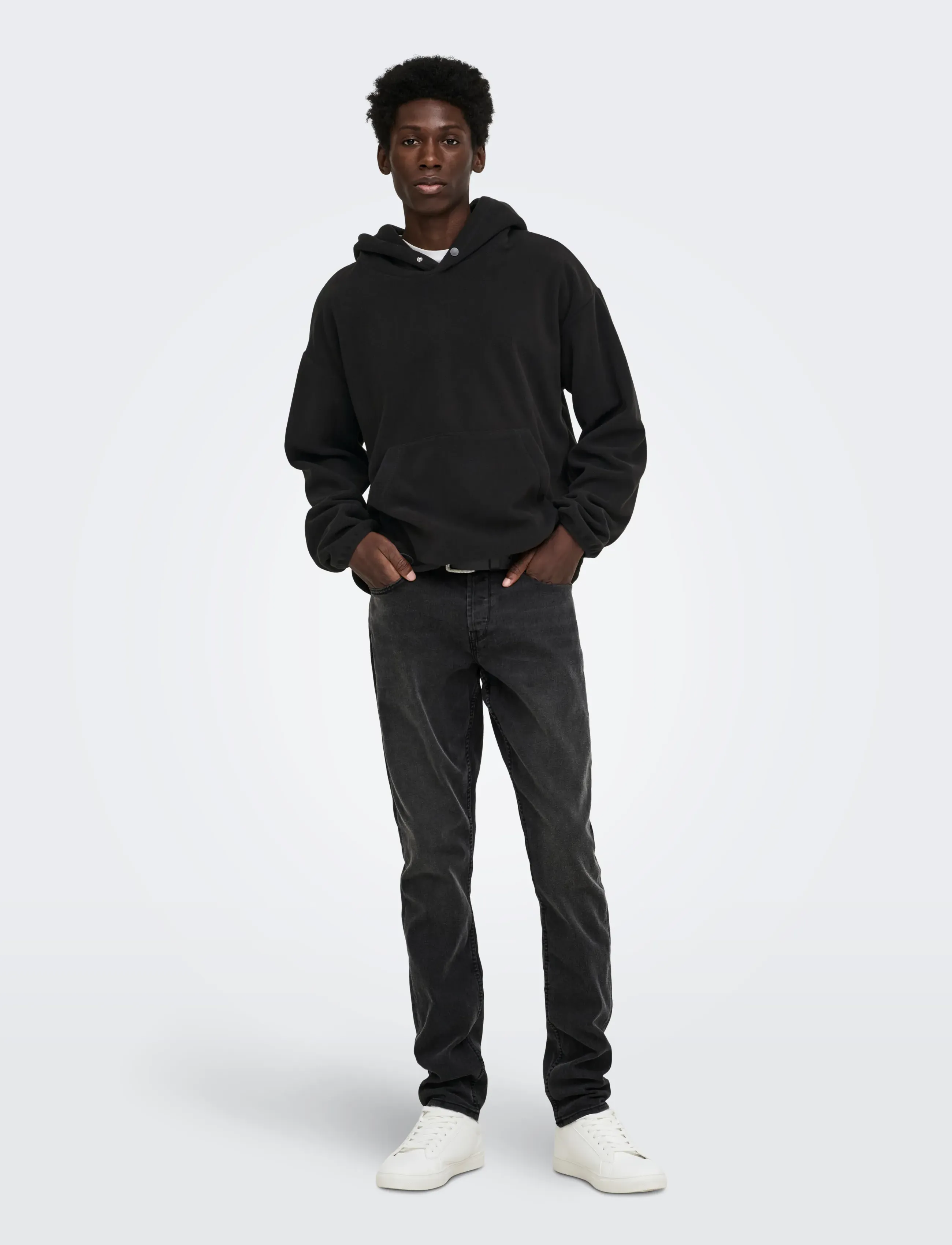 ONLY & SONS - ONSHUNTER RLX LS FLEECE HOODIE - teddy-pusad - black - 4
