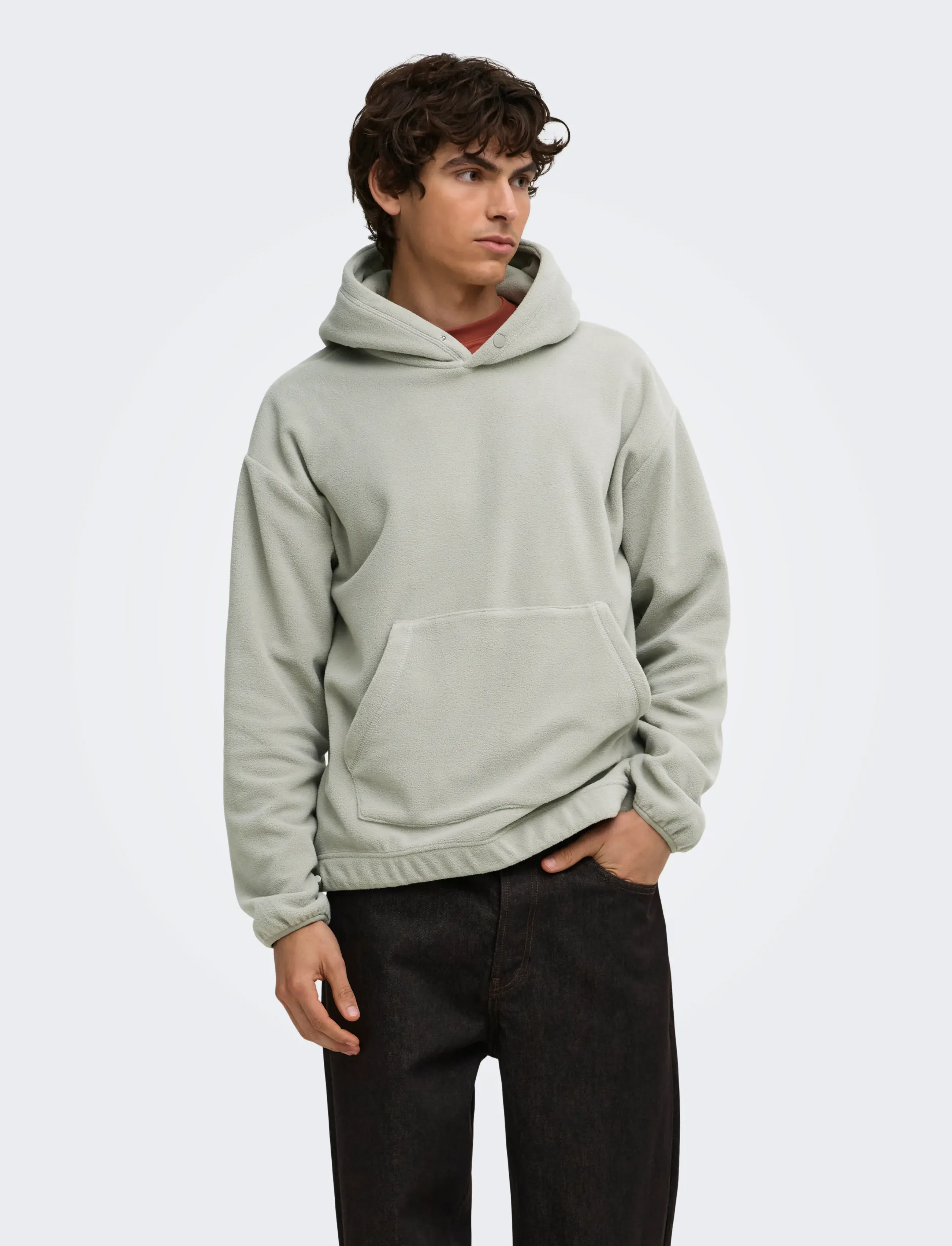 ONLY & SONS ONSHUNTER RLX LS FLEECE HOODIE - Kapuutsiga pusad - GHOST GRAY / grey