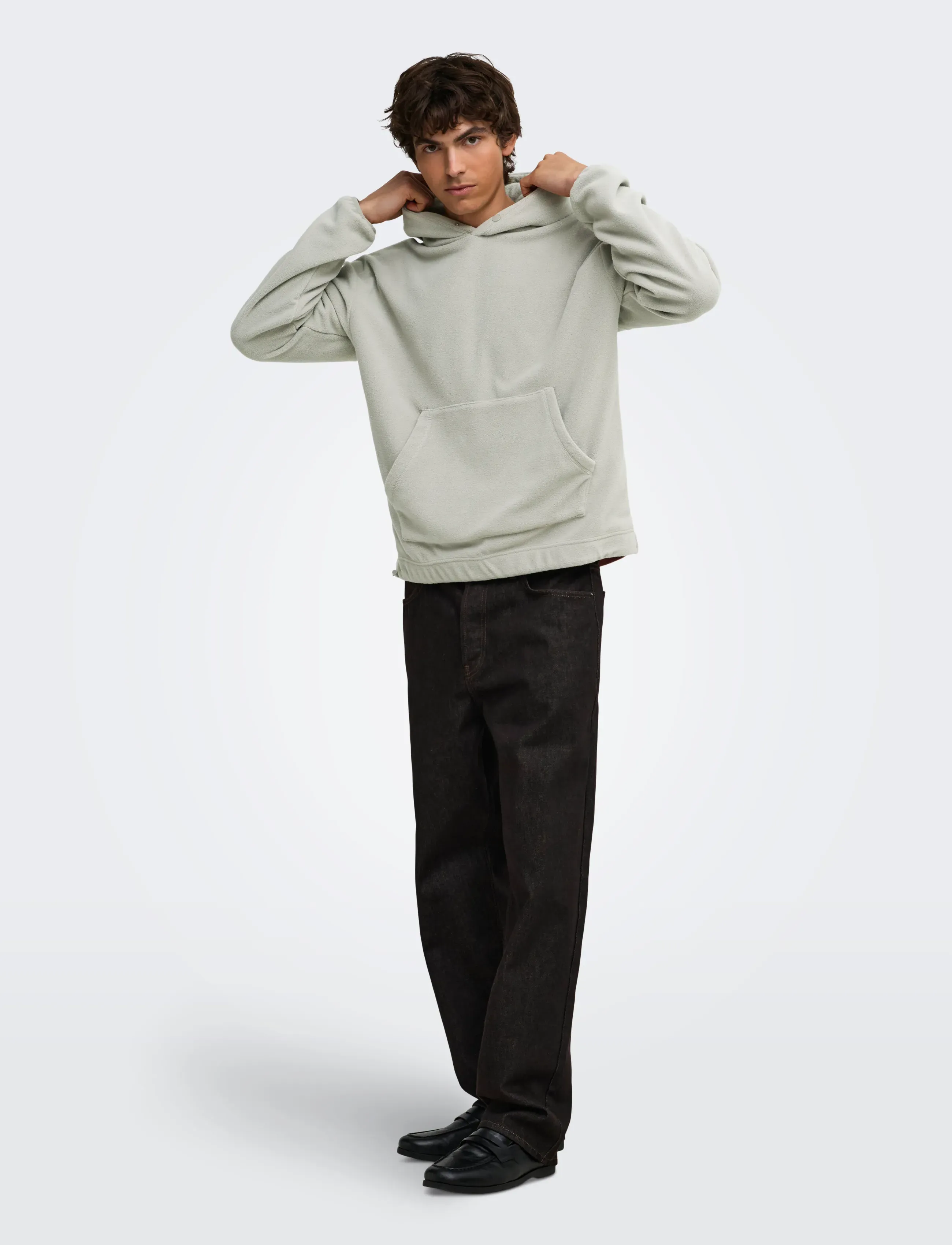 ONLY & SONS Onshunter Rlx Ls Fleece Hoodie herr – bild 3