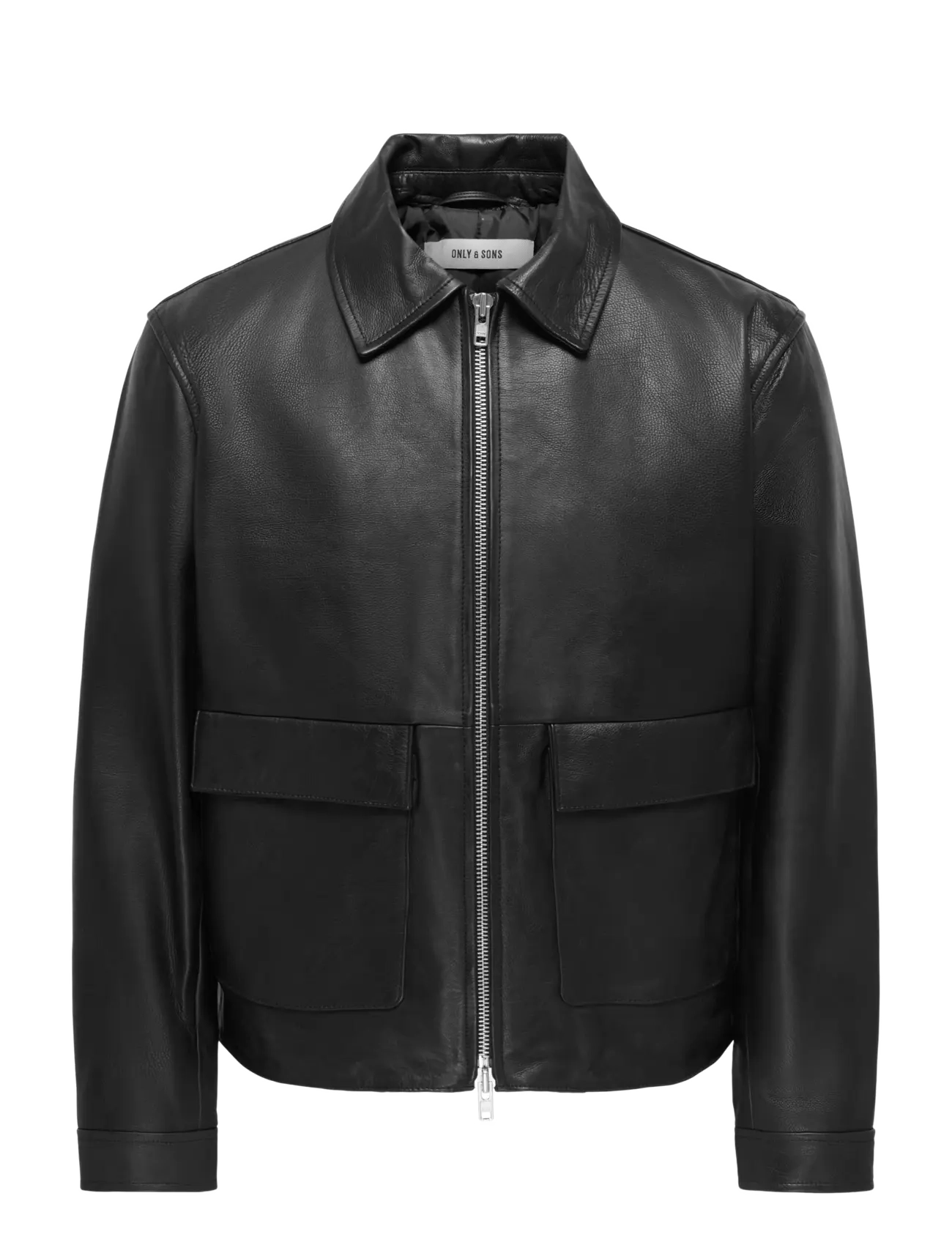 ONLY & SONS ONSANDY LEATHER JACKET OTW - Efterårsjakker - BLACK / black