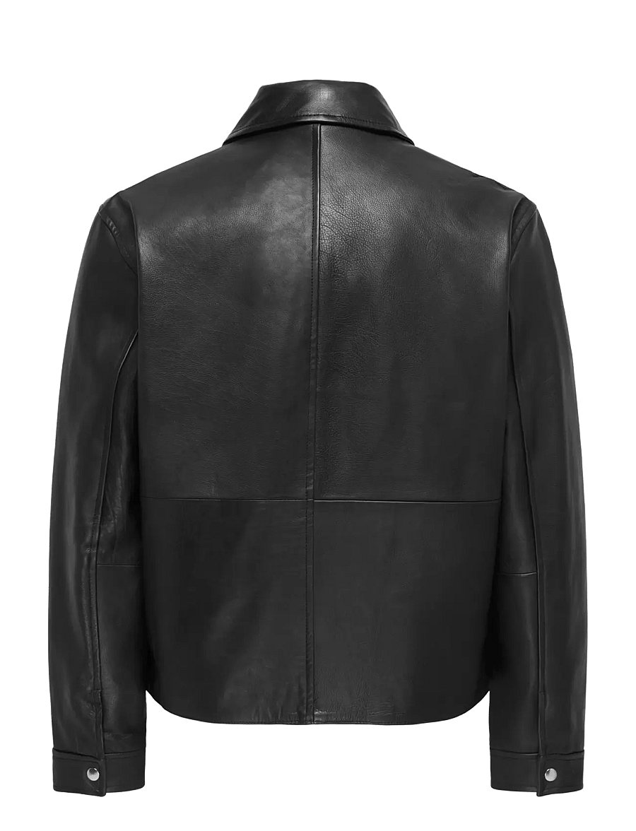 ONLY & SONS - ONSANDY LEATHER JACKET OTW - efterårsjakker - black - 1