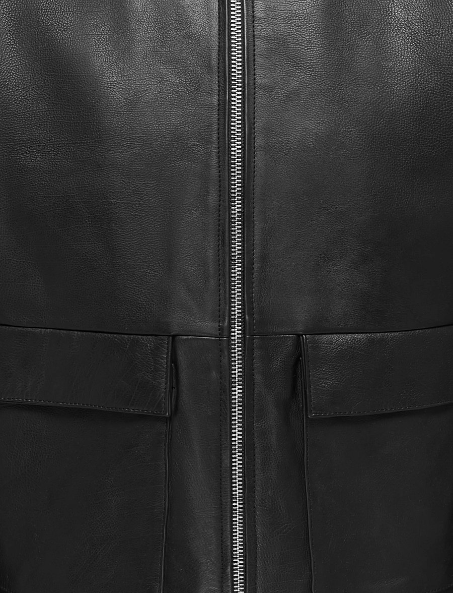 ONLY & SONS - ONSANDY LEATHER JACKET OTW - efterårsjakker - black - 2