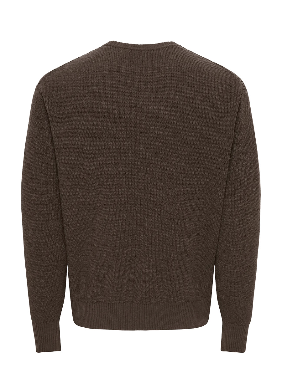 ONLY & SONS - ONSRODGER RLX CREW NECK KNIT - rundhals - chocolate brown - 1