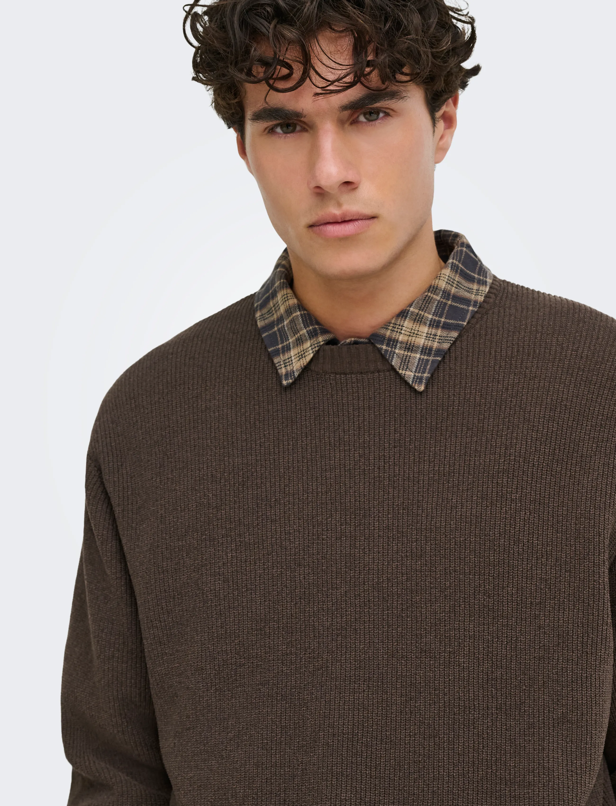 ONLY & SONS - ONSRODGER RLX CREW NECK KNIT - rundhals - chocolate brown - 5