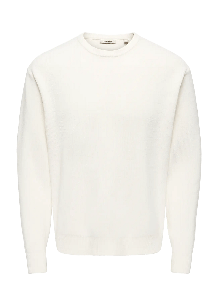 ONLY & SONS - ONSRODGER RLX CREW NECK KNIT - rundhals - cloud dancer - 1