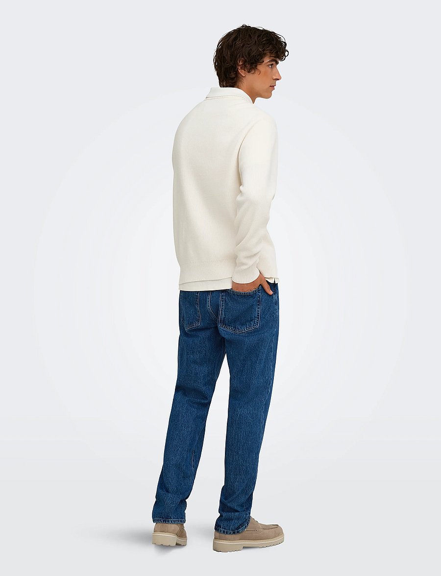 ONLY & SONS - ONSRODGER RLX CREW NECK KNIT - rundhals - cloud dancer - 3