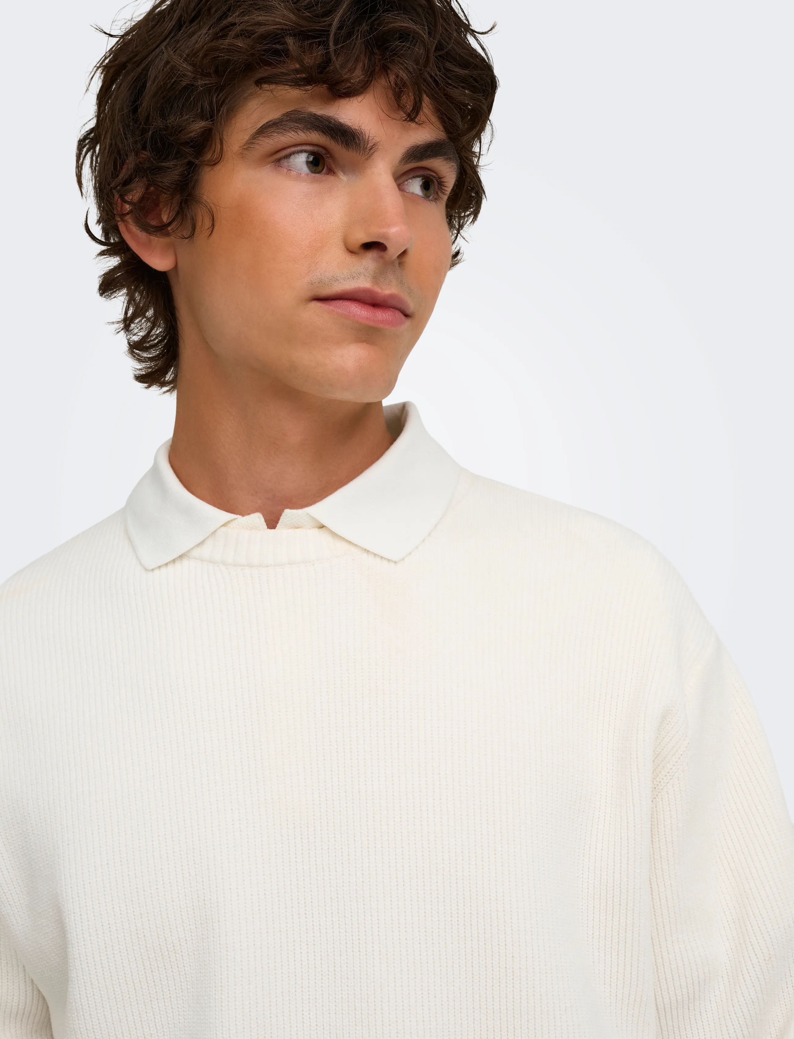 ONLY & SONS - ONSRODGER RLX CREW NECK KNIT - rund hals - cloud dancer - 5