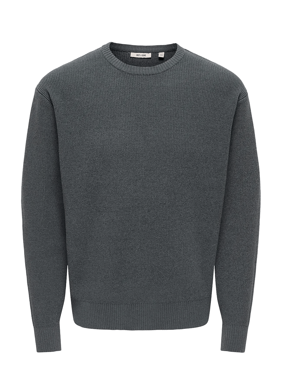 ONLY & SONS - ONSRODGER RLX CREW NECK KNIT - rundhals - grey pinstripe - 1