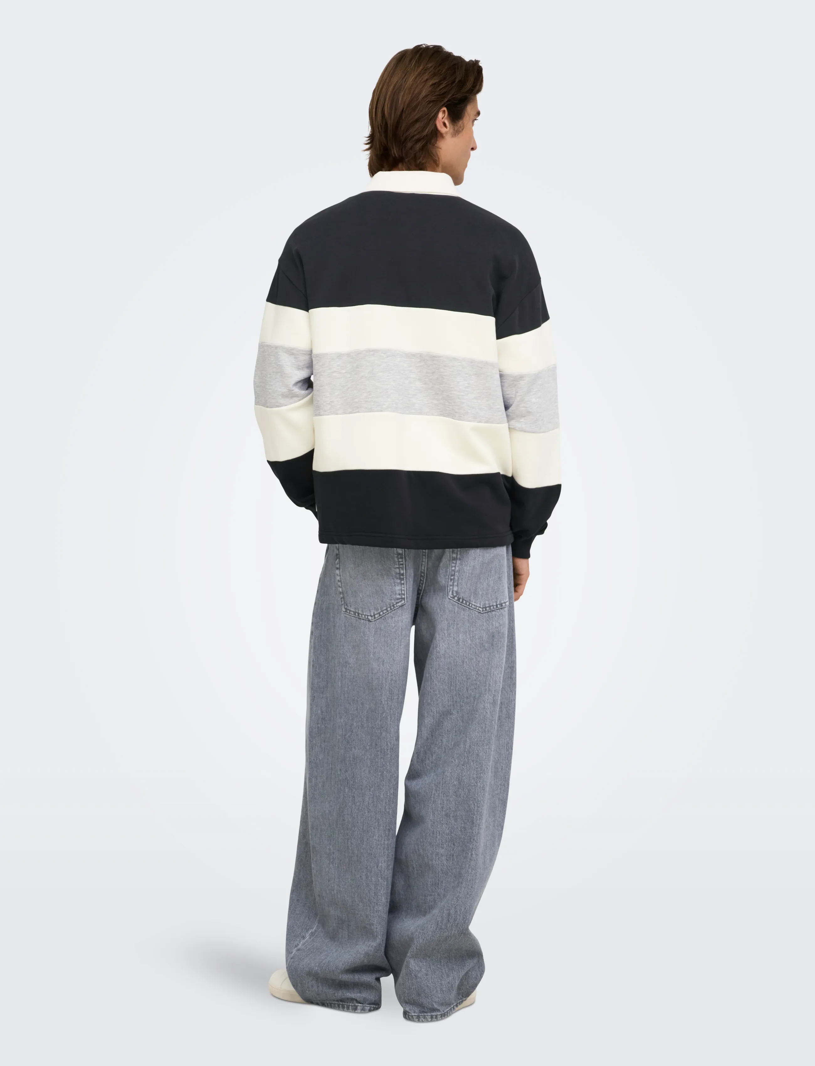 ONLY & SONS - ONSBENEDICT LS RUBGY RLX SWEAT POLO - black - 3