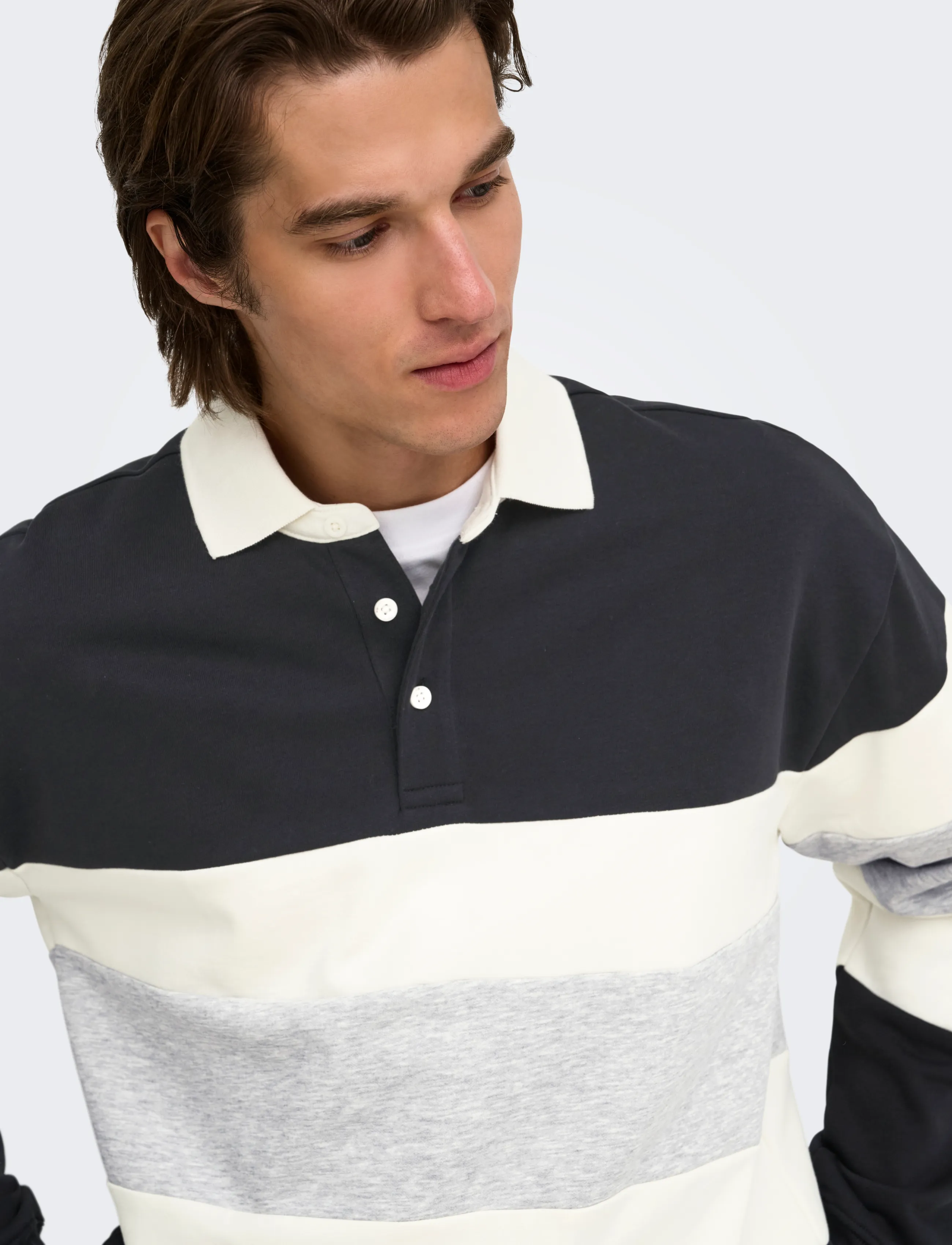 ONLY & SONS - ONSBENEDICT LS RUBGY RLX SWEAT POLO - black - 5