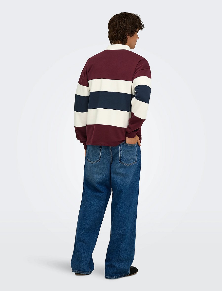 ONLY & SONS - ONSBENEDICT LS RUBGY RLX SWEAT POLO - port royale - 3