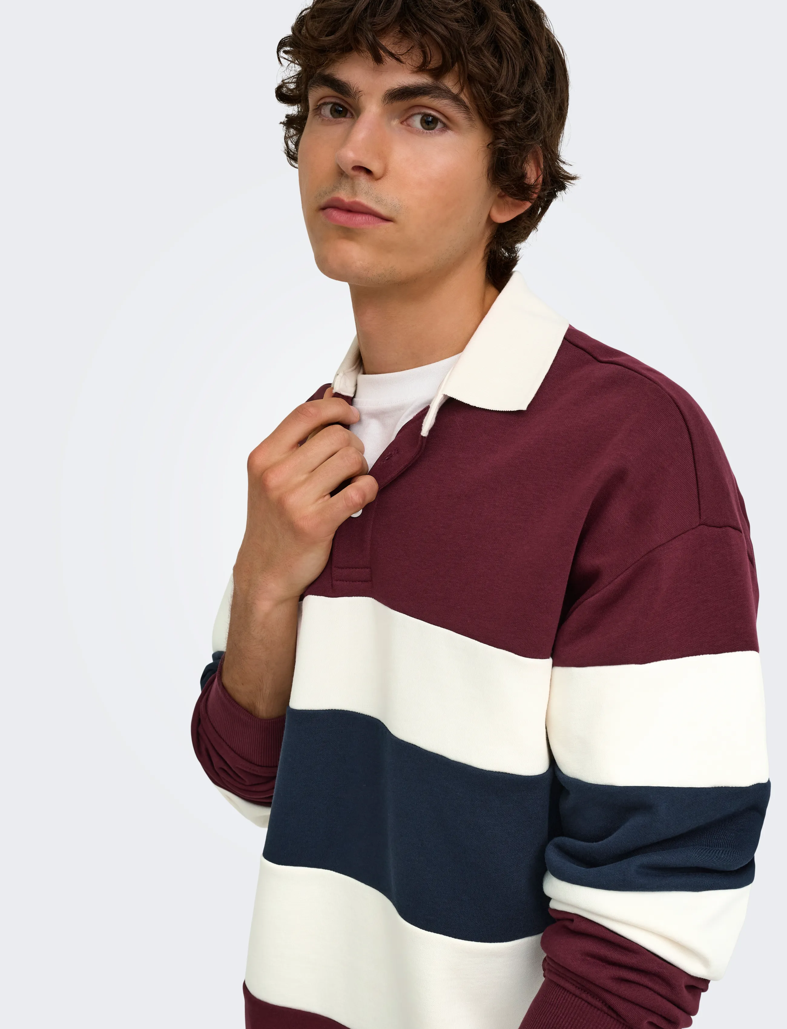ONLY & SONS - ONSBENEDICT LS RUBGY RLX SWEAT POLO - port royale - 5