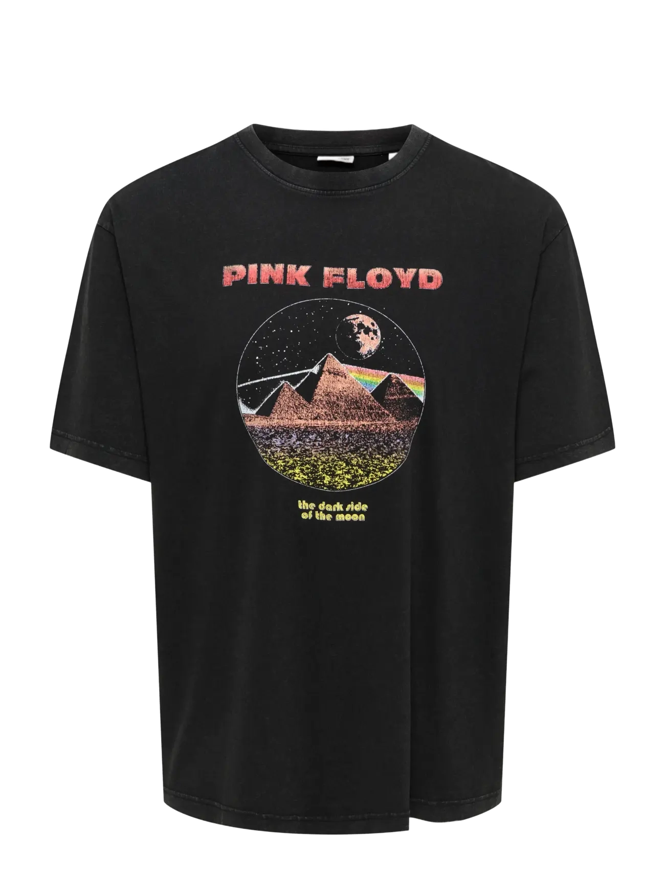ONLY & SONS ONSPINK FLOYD LIFE RLX SS WASHED LIC TEE - T-särgid - BLACK / black