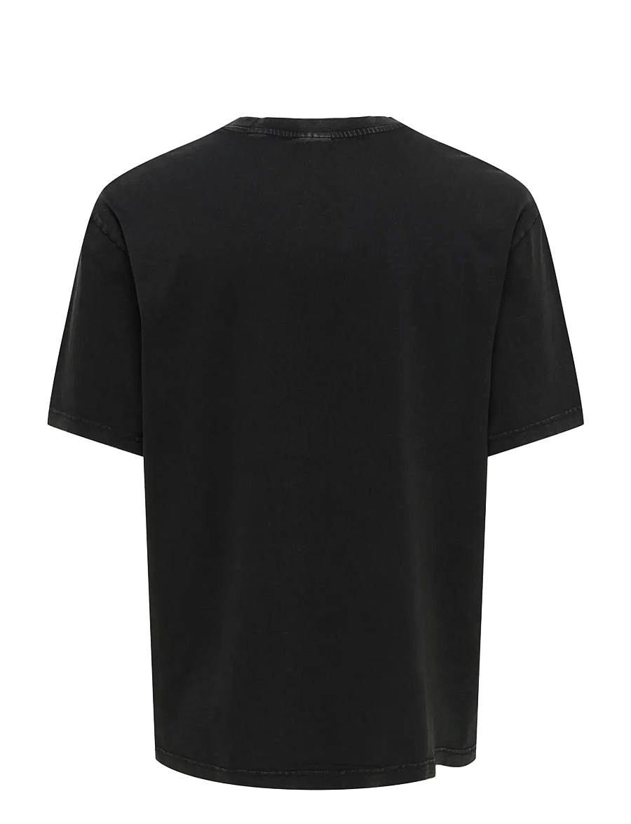 ONLY & SONS - ONSPINK FLOYD LIFE RLX SS WASHED LIC TEE - lühikeste varrukatega t-särgid - black - 1