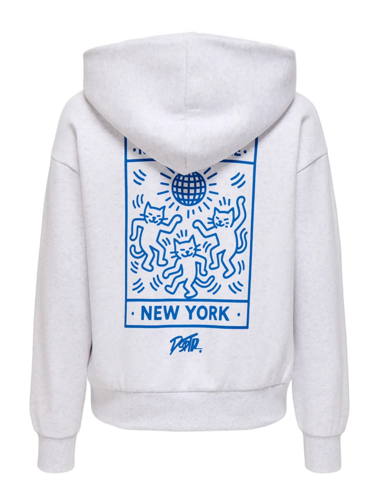 ONLY & SONS - OSJCERES RLX WORLD WIDE LS HOODIE - super light grey melange - 1