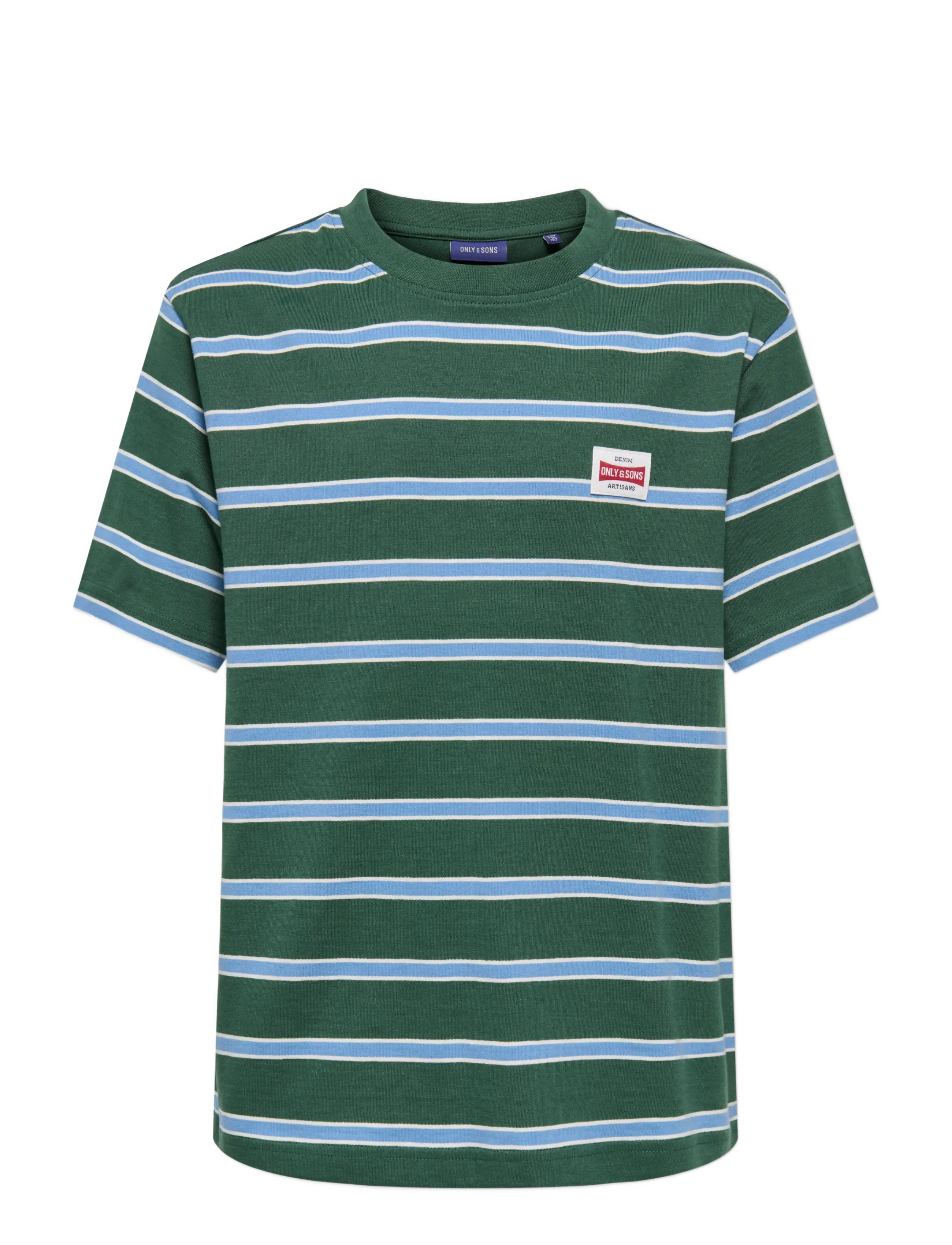 ONLY & SONS OSJDAWSON RLX SS STRIPE TEE - ONLY & SONS JUNIOR - PINENEEDLE / green