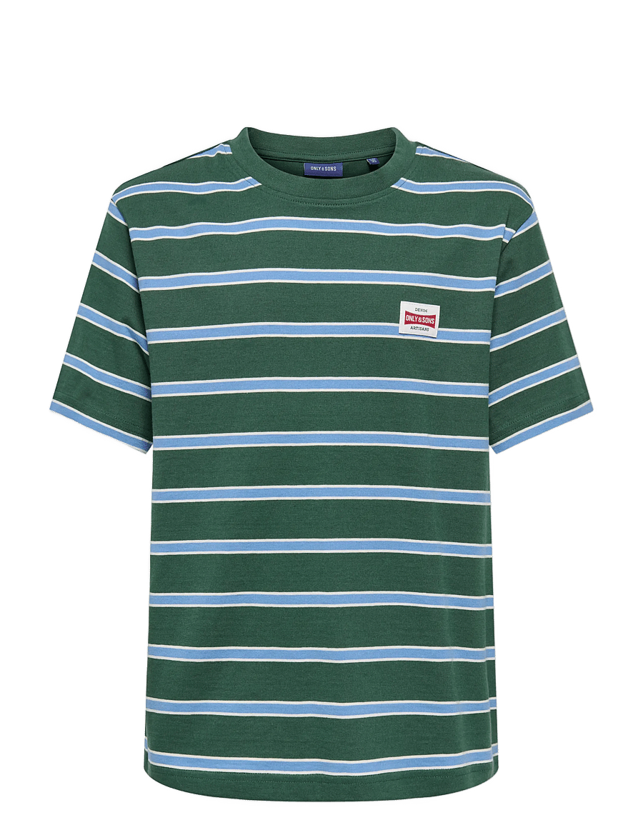 ONLY & SONS - OSJDAWSON RLX SS STRIPE TEE - kortärmade t-shirts - pineneedle - 0