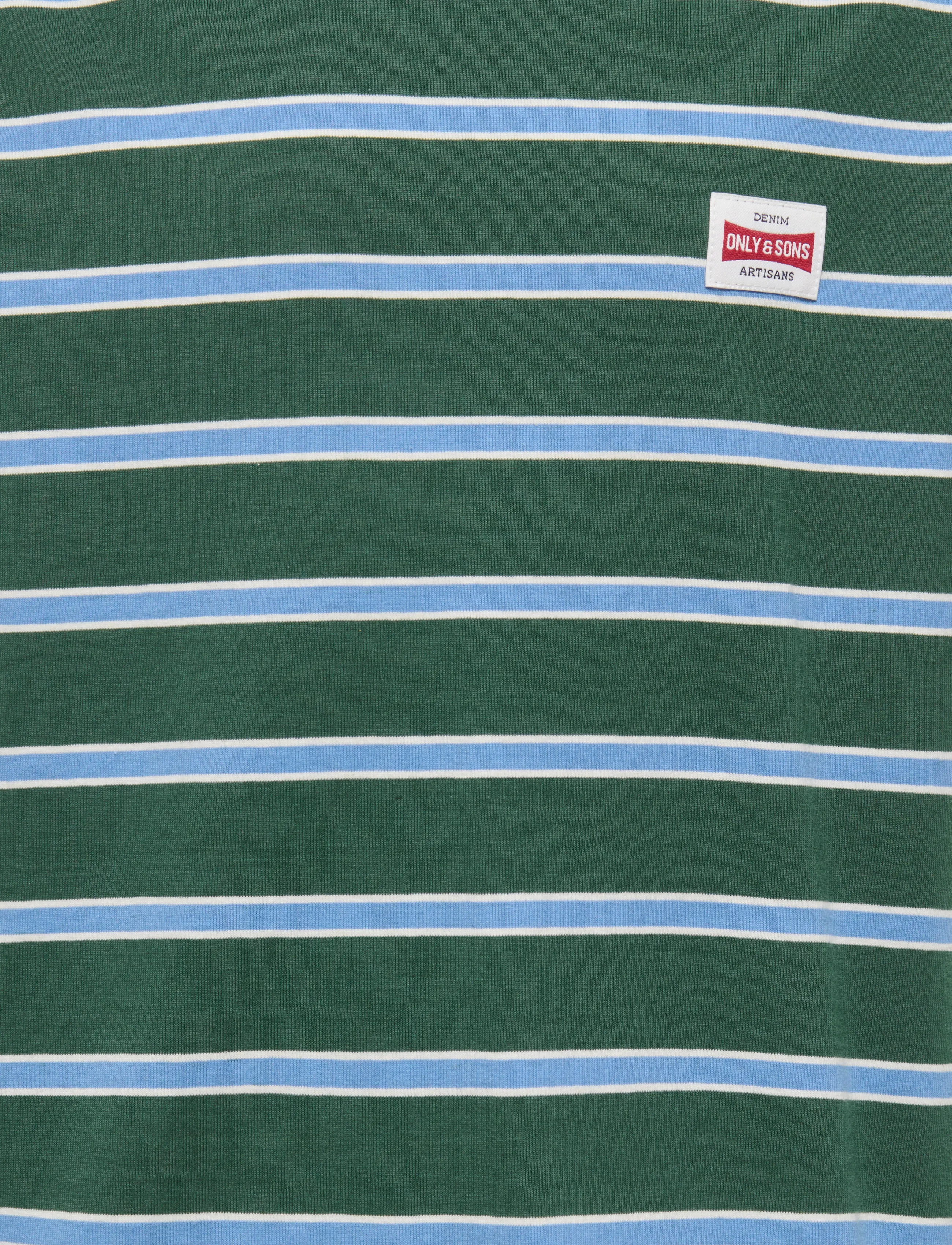 ONLY & SONS - OSJDAWSON RLX SS STRIPE TEE - kortärmade t-shirts - pineneedle - 2