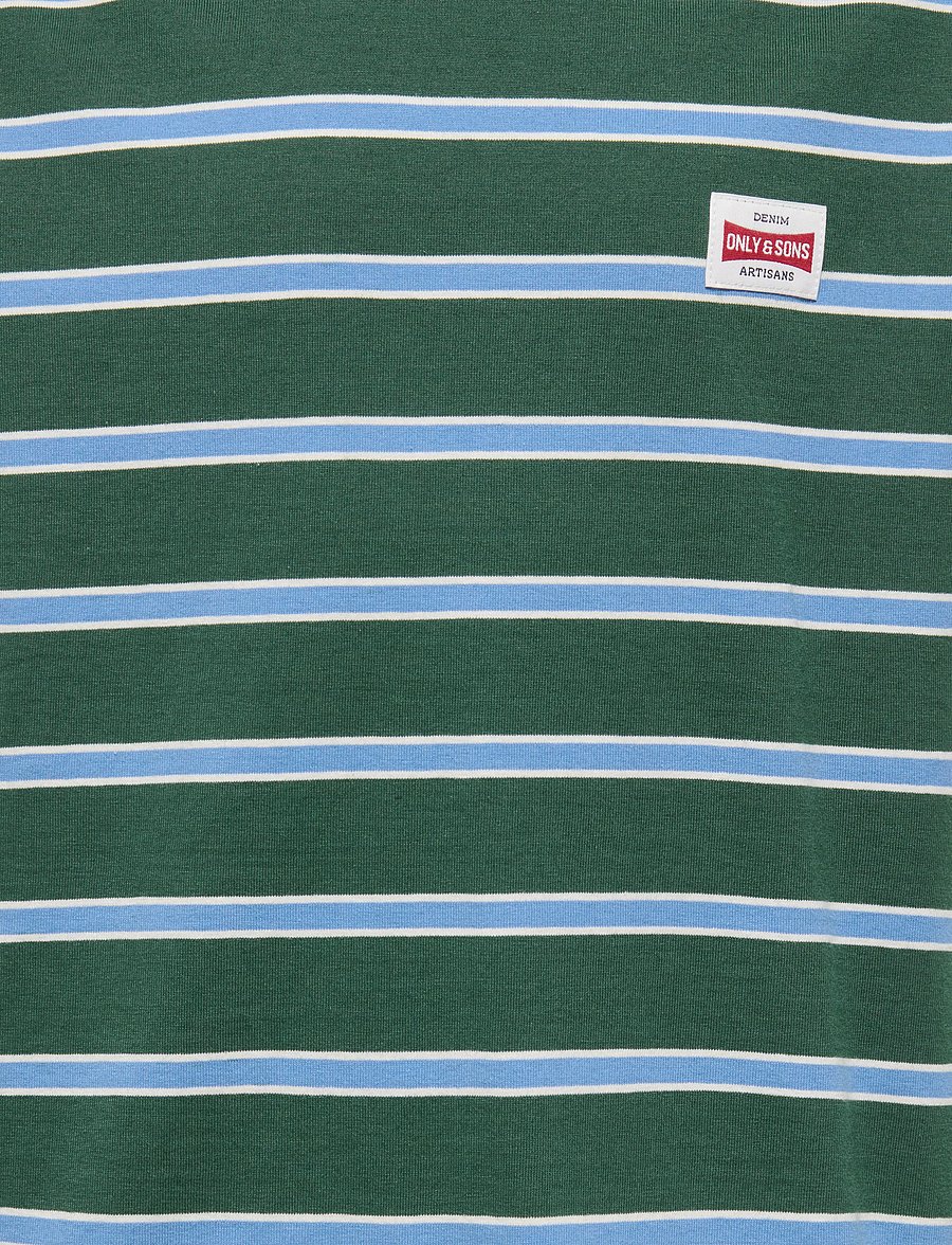 ONLY & SONS - OSJDAWSON RLX SS STRIPE TEE - kortärmade t-shirts - pineneedle - 2