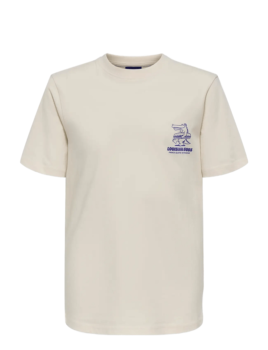 ONLY & SONS - OSJEDDIE SS REG TEE - kortærmede t-shirts - egret - 0