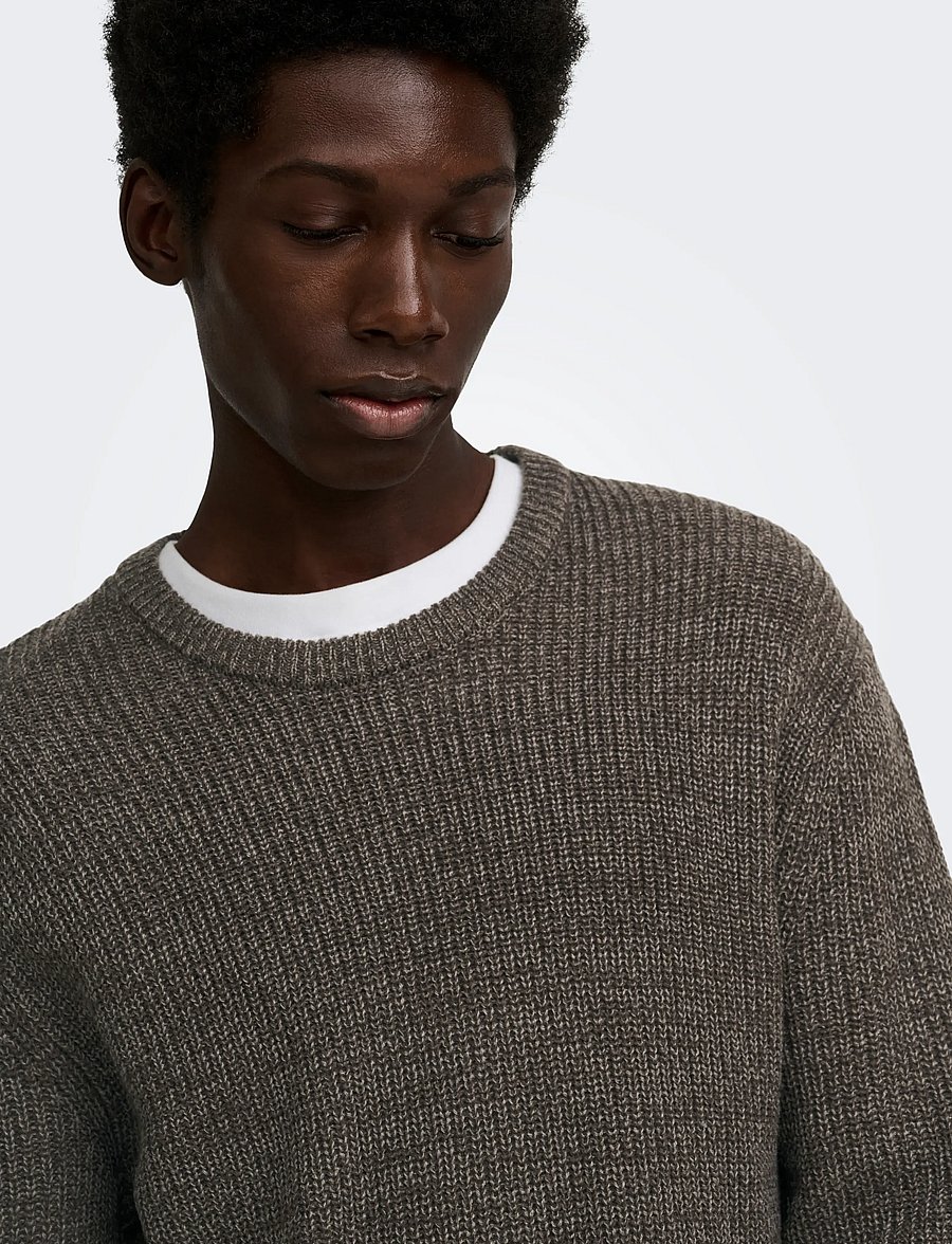 ONLY & SONS - ONSJONAS REG CREW NECK KNIT - round necks - falcon - 5