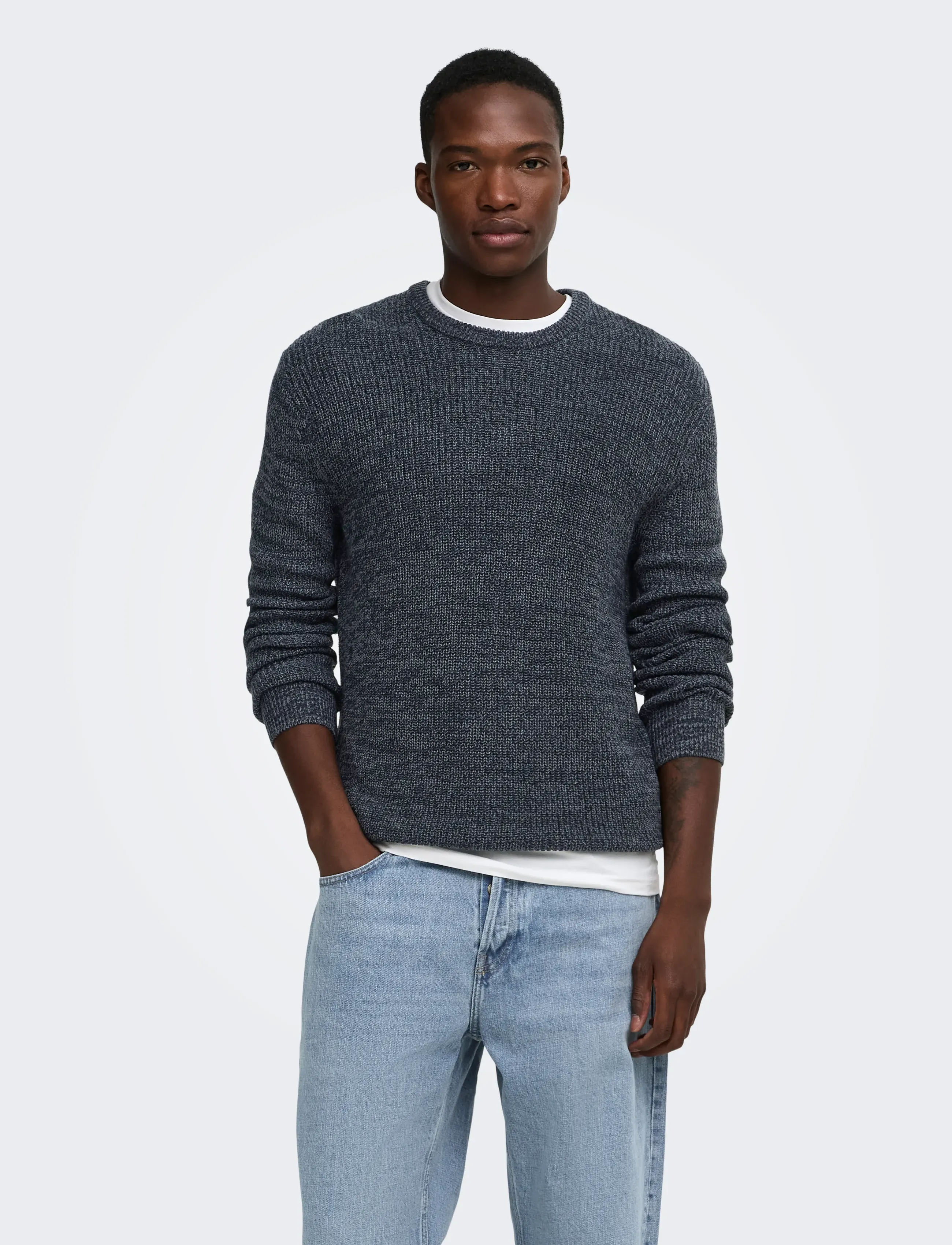 ONLY & SONS - ONSJONAS REG CREW NECK KNIT - rund hals - sky captain - 0