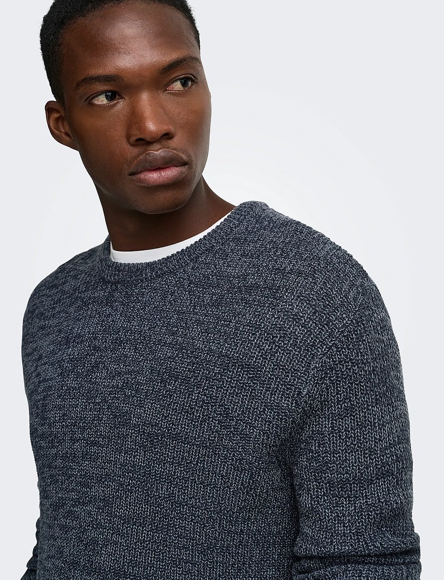 ONLY & SONS - ONSJONAS REG CREW NECK KNIT - rund hals - sky captain - 5