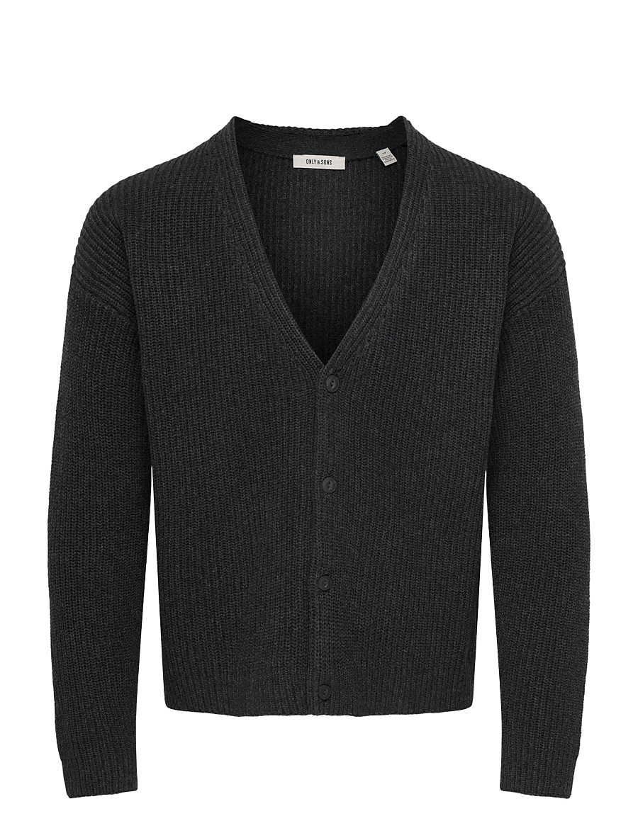 ONLY & SONS - ONSHUGO CROP LS CARDIGAN KNIT - strickjacken - jet black - 0