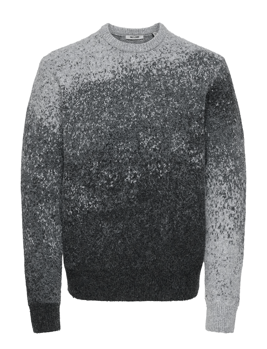 ONLY & SONS - ONSOSCAR RLX CREW NECK KNIT - light grey melange - 1
