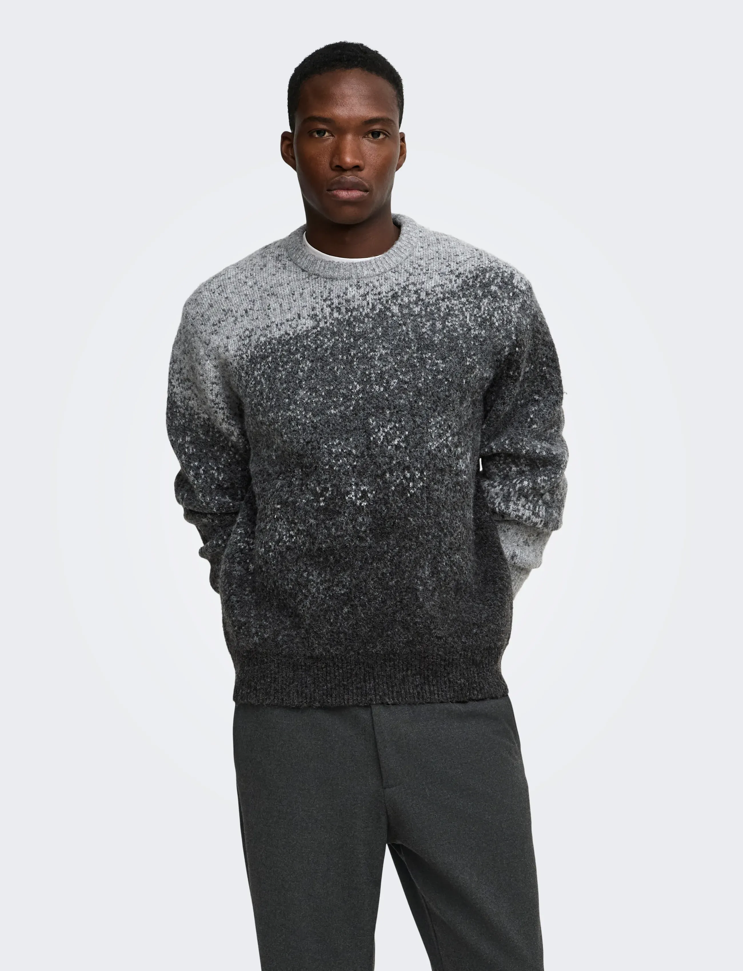 ONLY & SONS ONSOSCAR RLX CREW NECK KNIT - Looks for less - LIGHT GREY MELANGE / grey