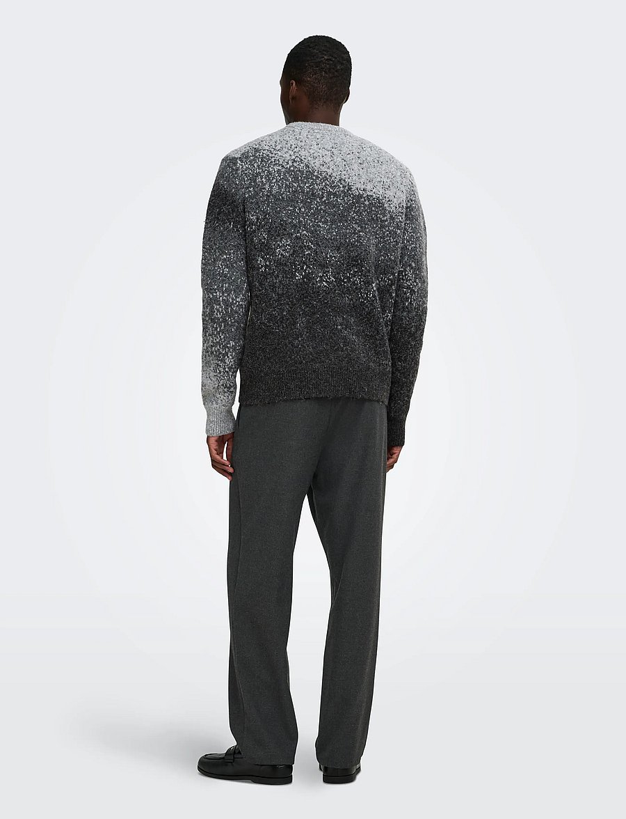 ONLY & SONS - ONSOSCAR RLX CREW NECK KNIT - light grey melange - 3