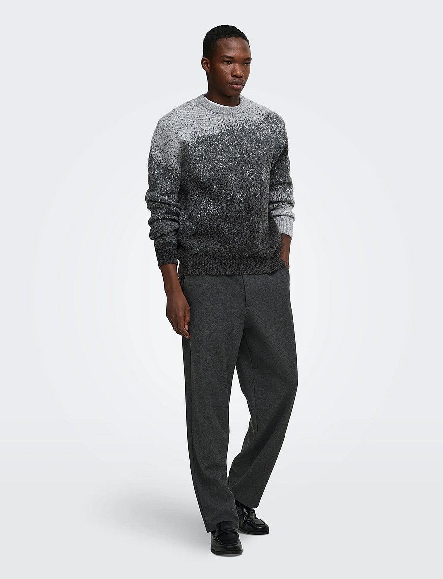 ONLY & SONS - ONSOSCAR RLX CREW NECK KNIT - light grey melange - 4