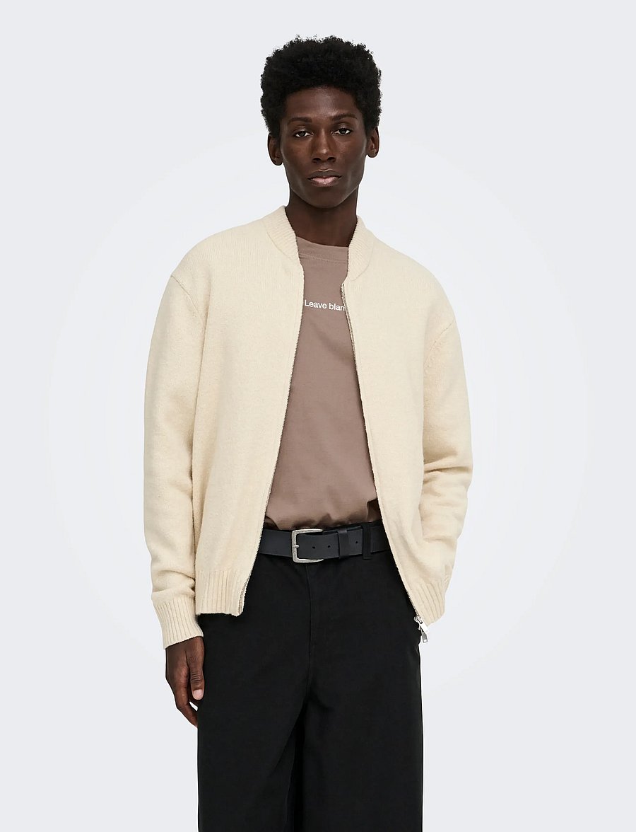 ONLY & SONS - ONSJAMES RLX CARDIGN KNIT - strickjacken - oatmeal - 0