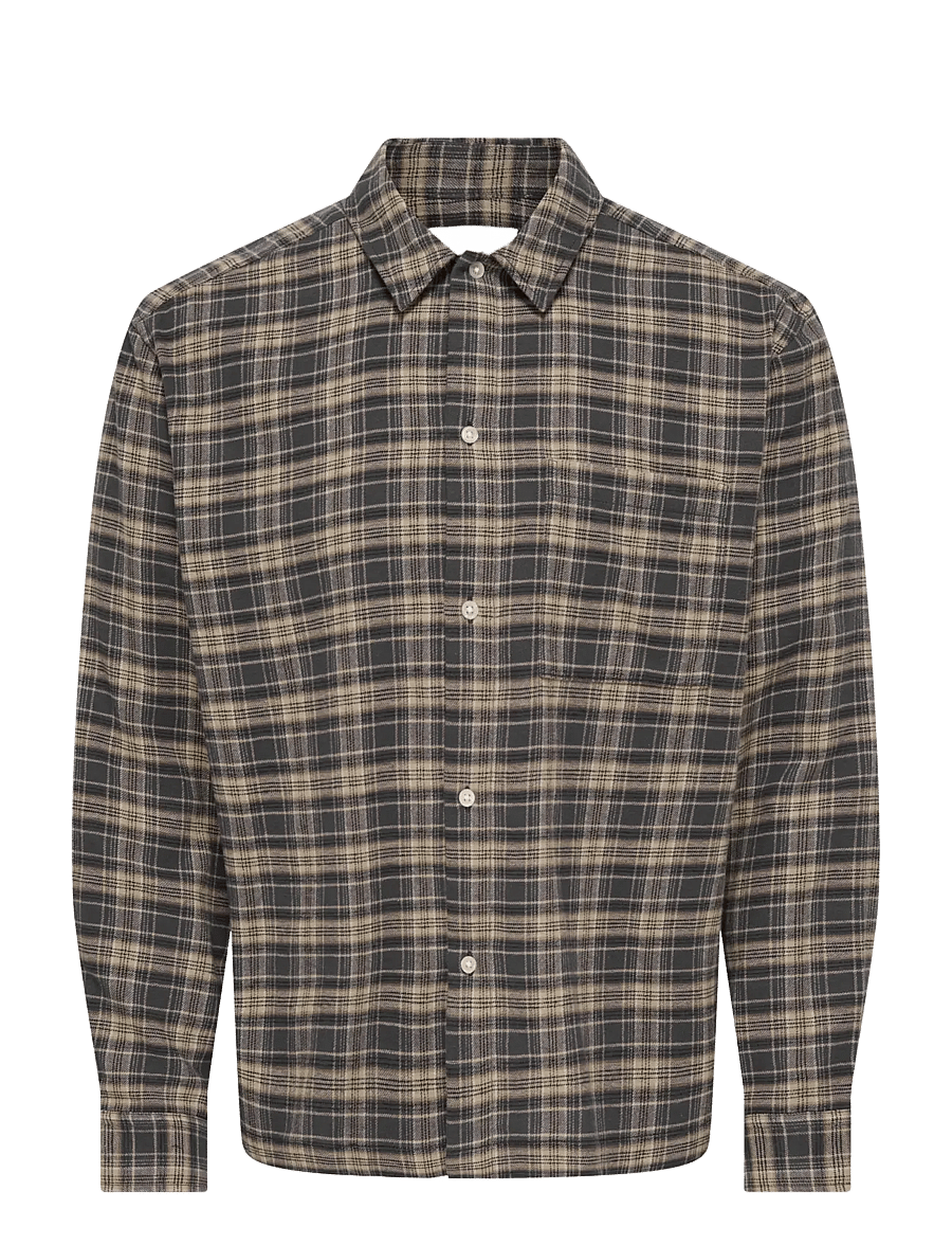 ONLY & SONS - ONSHALE FLANNEL CHECK SHIRT RLX FIT - flanellskjortor - grey pinstripe - 1