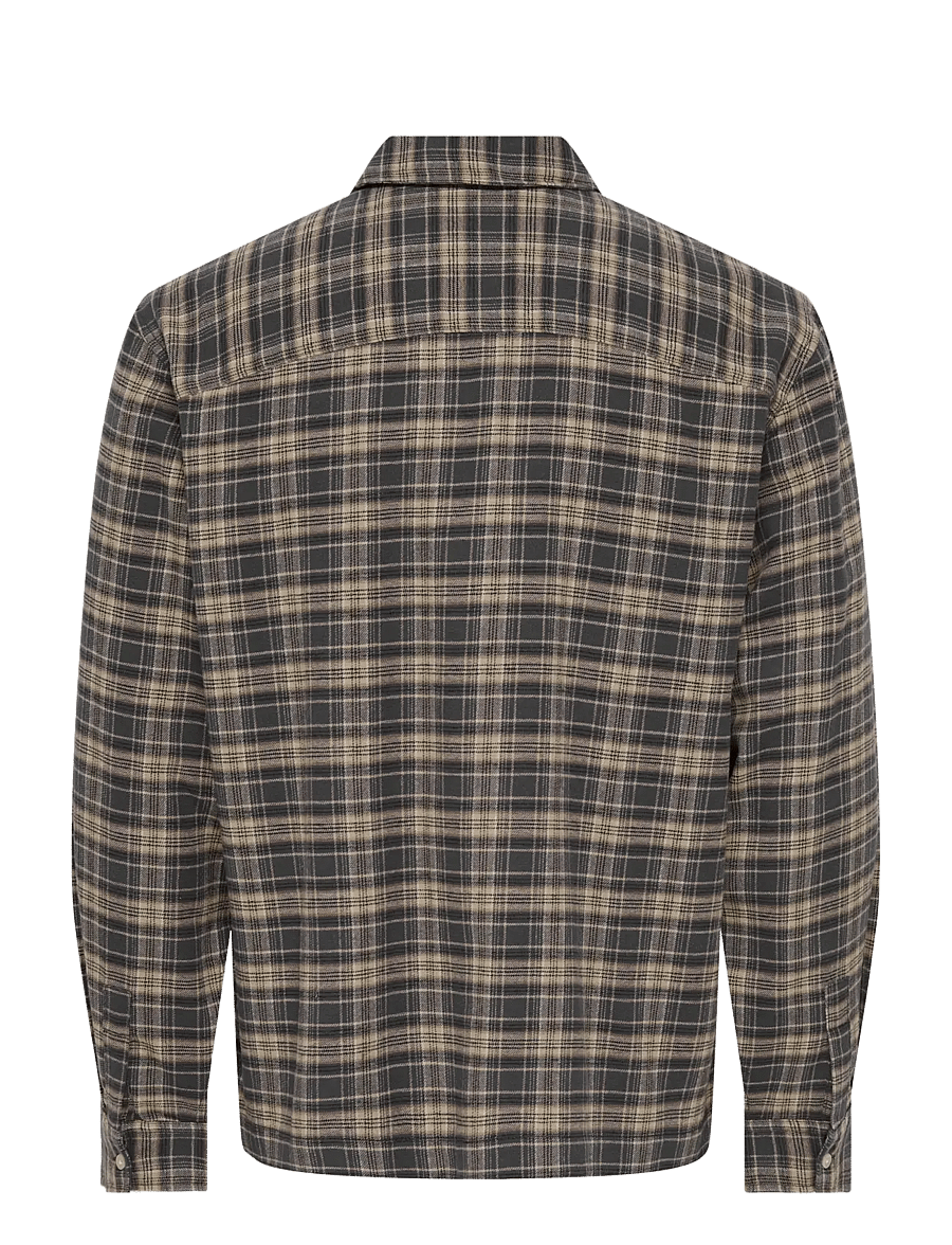 ONLY & SONS - ONSHALE FLANNEL CHECK SHIRT RLX FIT - flanellskjortor - grey pinstripe - 2