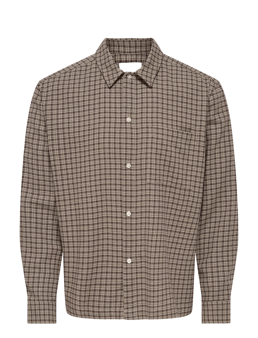 ONLY & SONS - ONSHALE FLANNEL CHECK SHIRT RLX FIT - flanell-hemden - travertine - 1