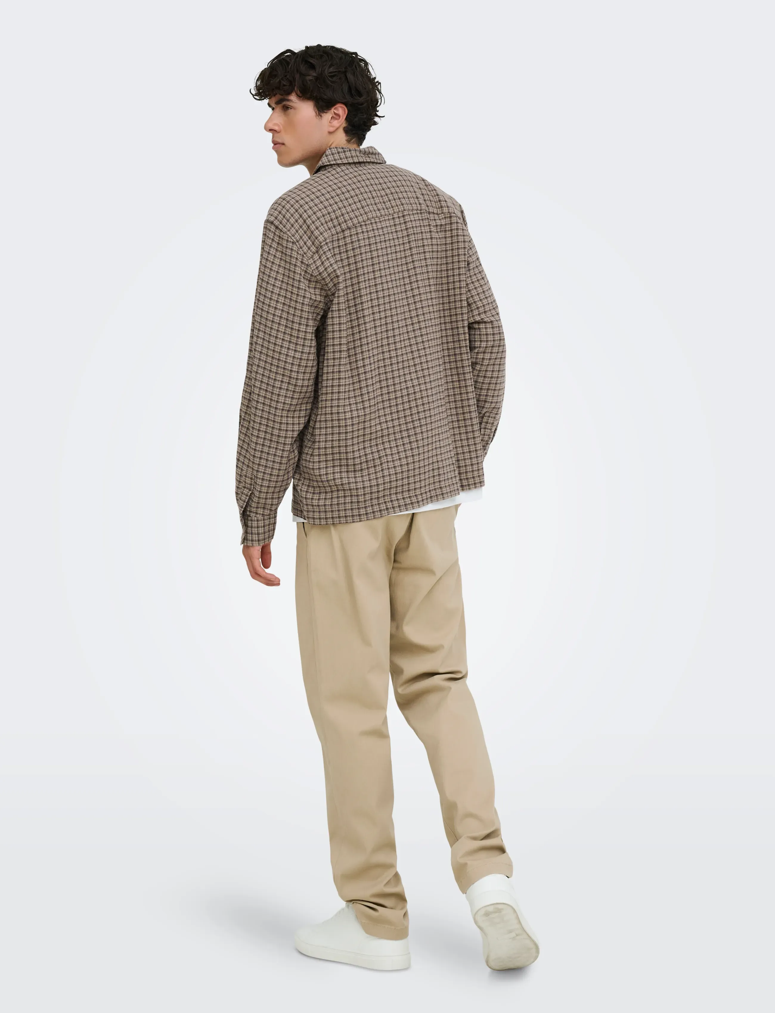 ONLY & SONS - ONSHALE FLANNEL CHECK SHIRT RLX FIT - flanell-hemden - travertine - 3