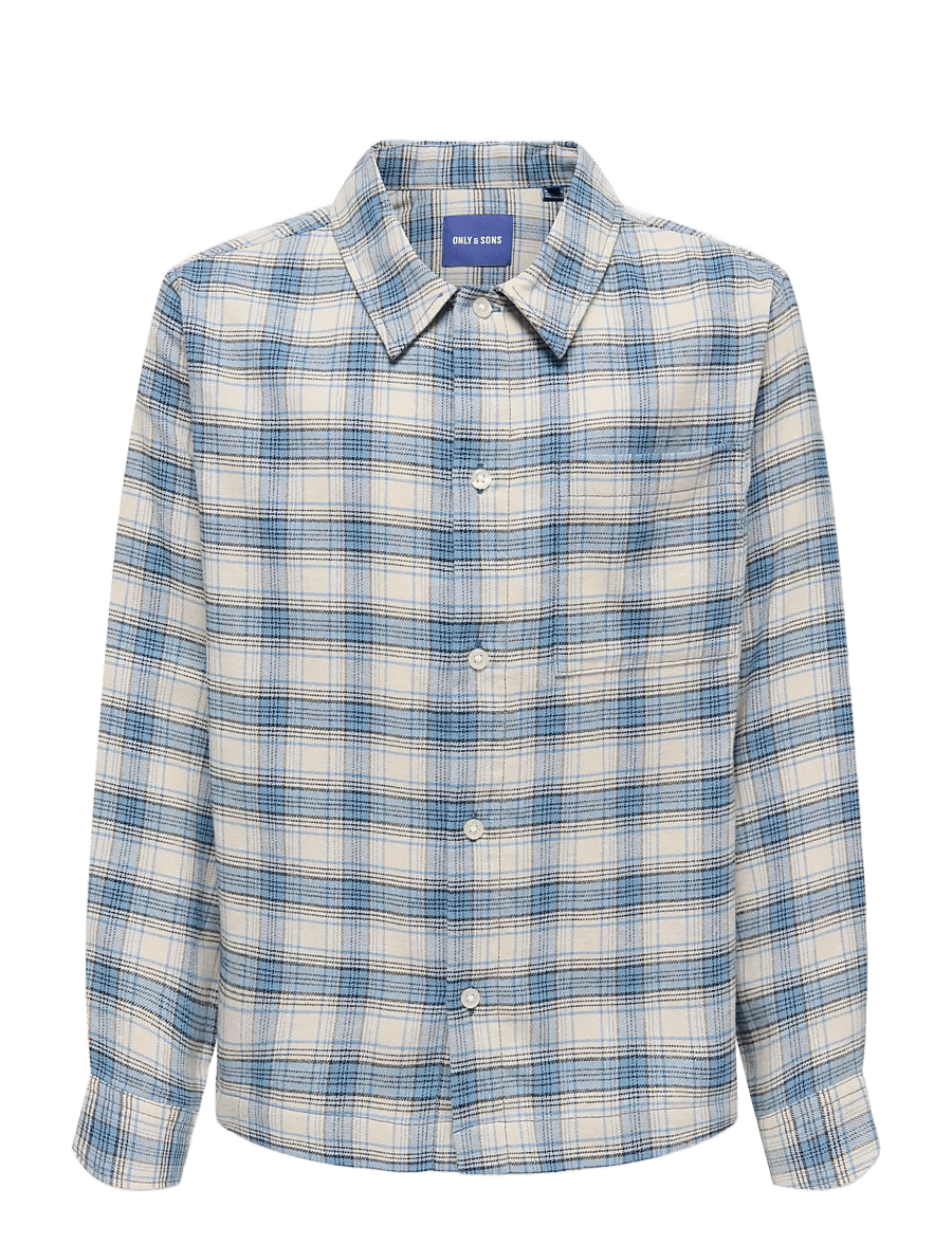 ONLY & SONS - OSJHALE FLANNEL CHECK SHIRT RLX - langärmlige hemden - bluefin - 1