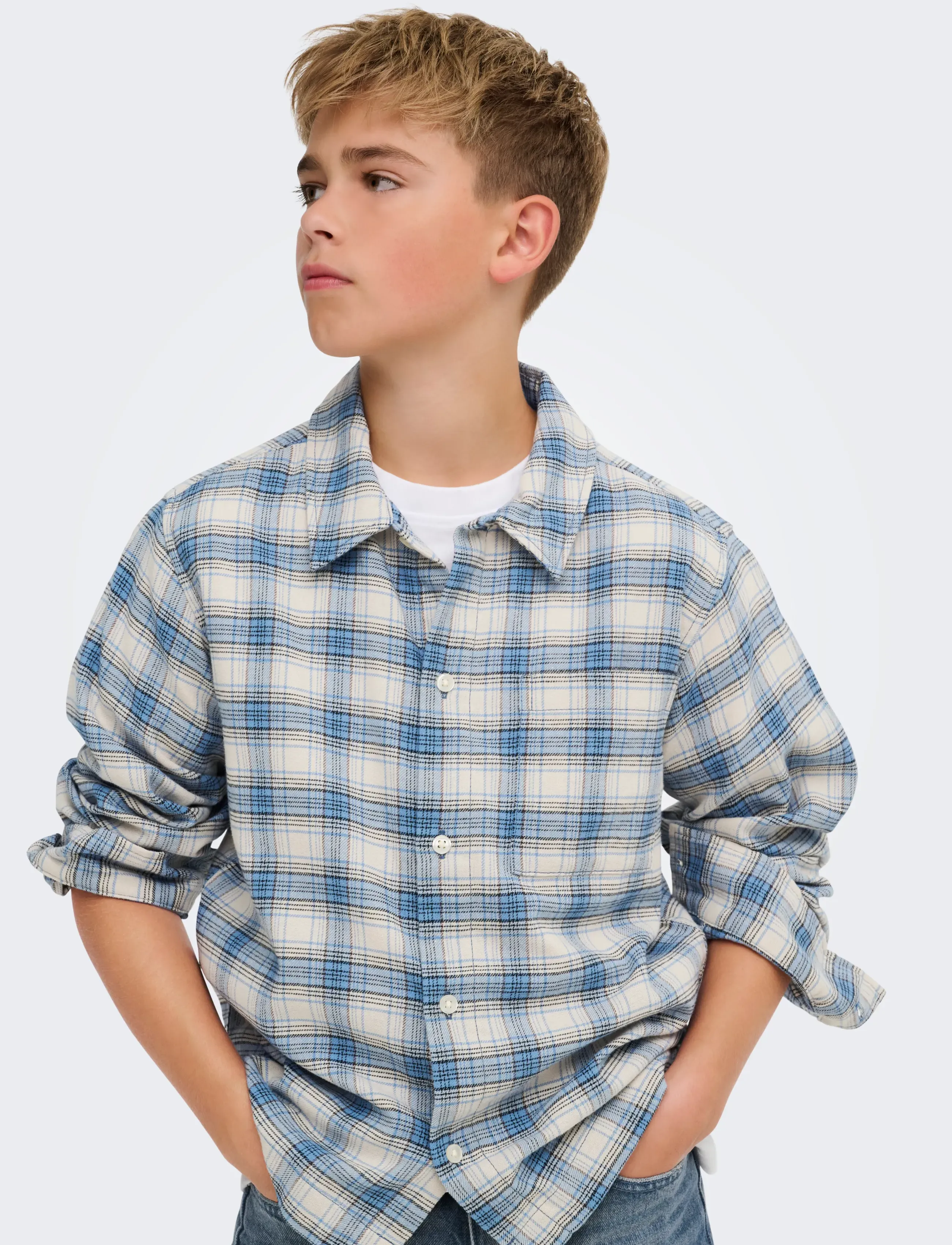 ONLY & SONS - OSJHALE FLANNEL CHECK SHIRT RLX - langärmlige hemden - bluefin - 5