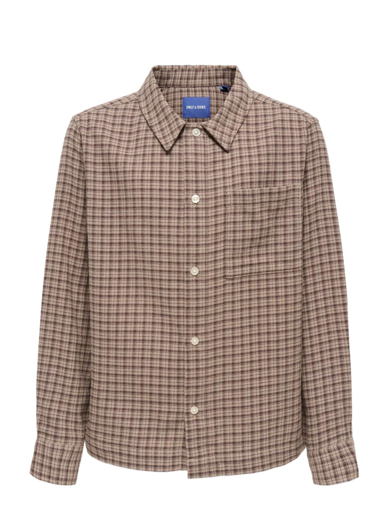 ONLY & SONS OSJHALE FLANNEL CHECK SHIRT RLX - Langärmlige Hemden - TRAVERTINE / beige