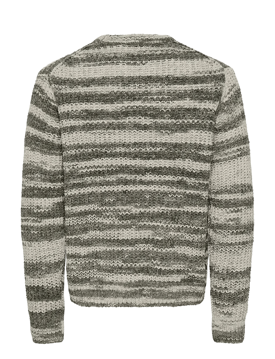 ONLY & SONS - ONSHANK RLX CREW NECK KNIT - beluga - 2