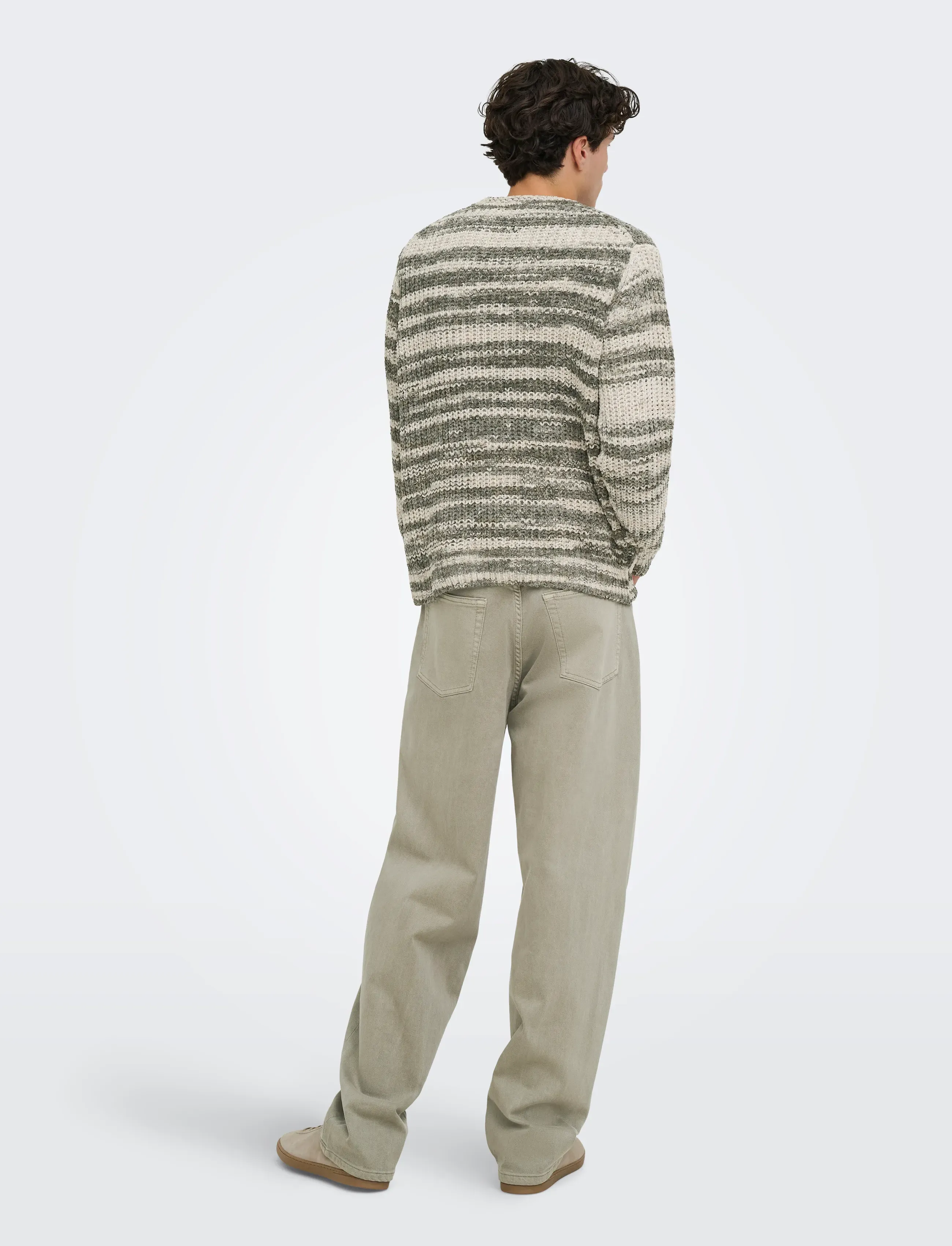 ONLY & SONS - ONSHANK RLX CREW NECK KNIT - beluga - 3
