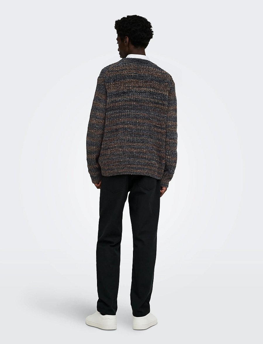 ONLY & SONS - ONSHANK RLX CREW NECK KNIT - Ümara kaelusega - black - 3