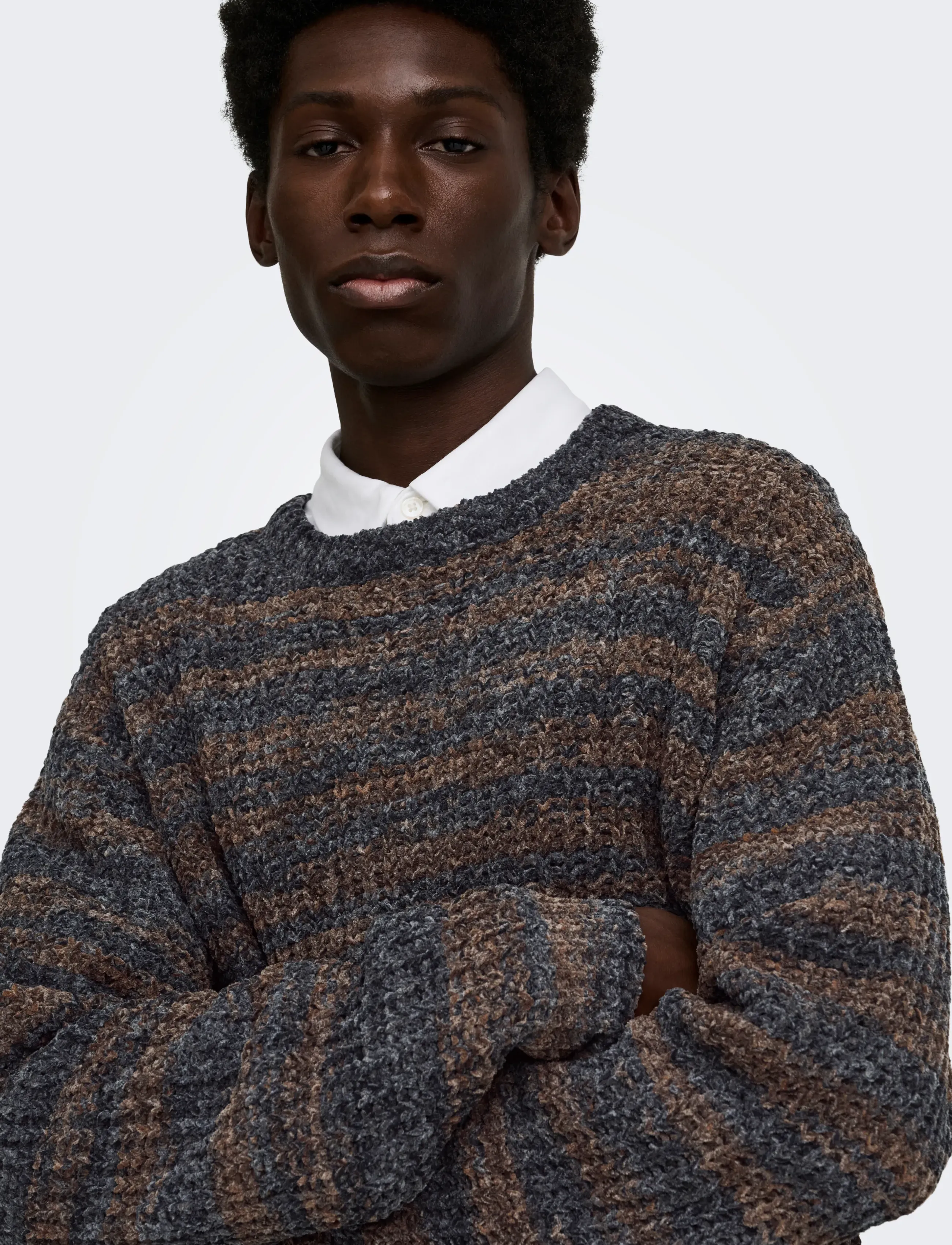 ONLY & SONS - ONSHANK RLX CREW NECK KNIT - Ümara kaelusega - black - 5